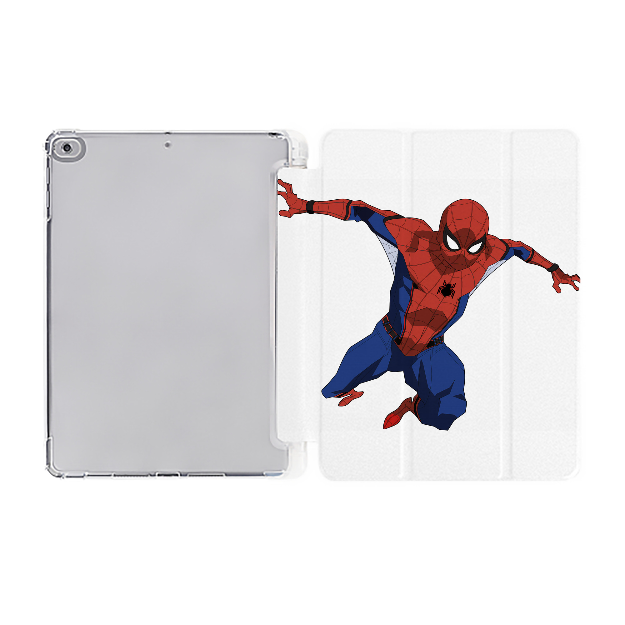 Spider Man スパイダーマン IPad ケース ペン収納付き 三つ折りスタンド PUレザー×シリコン 対応機種9.5/10.5/10.9インチ